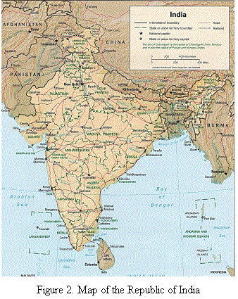 Text Box:  
Figure 2. Map of the Republic of India
