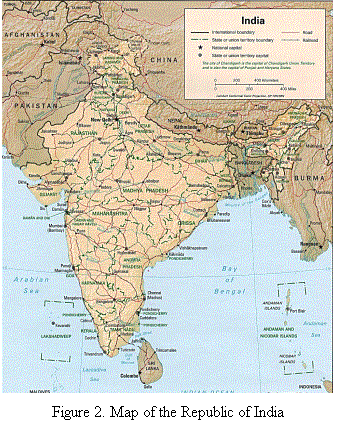 Text Box:  
Figure 2. Map of the Republic of India
